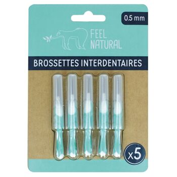Lot de 5 brossettes interdentaires 0,5 mm - Feel Natural 1