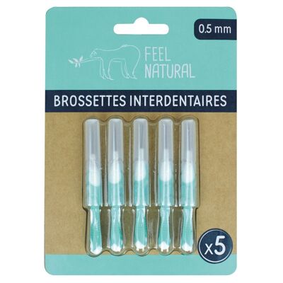 Lot de 5 brossettes interdentaires 0,5 mm - Feel Natural