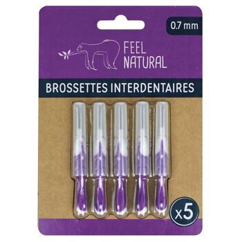 Lot de 5 brossettes interdentaires 0,7 mm - Feel Natural 1