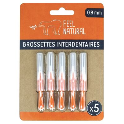 Lot de 5 brossettes interdentaires 0,8 mm - Feel Natural