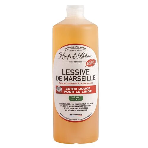 Lessive liquide de Marseille Thé vert 1L - Ecodétergent