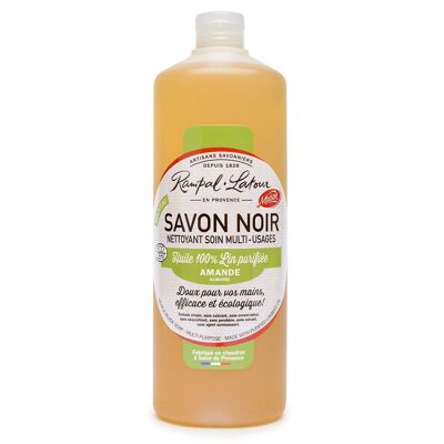 Savon noir à l'huile de lin Amande 1L - Ecodétergent