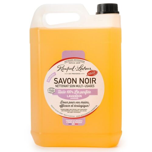 Savon noir à l'huile de lin Lavandin 5L - Ecodétergent