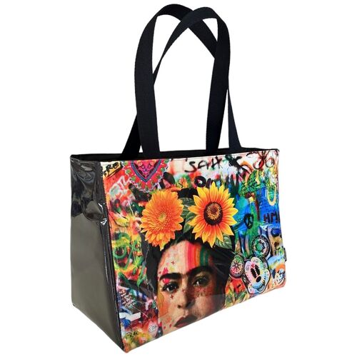 Sac isotherme L, "Frida flower" noir