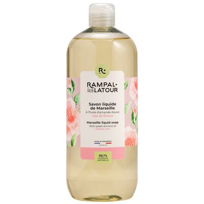 Marseille liquid soap Rose de Grasse 1L