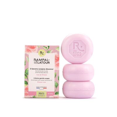 Rose de Grasse superfatted soaps 3x125g