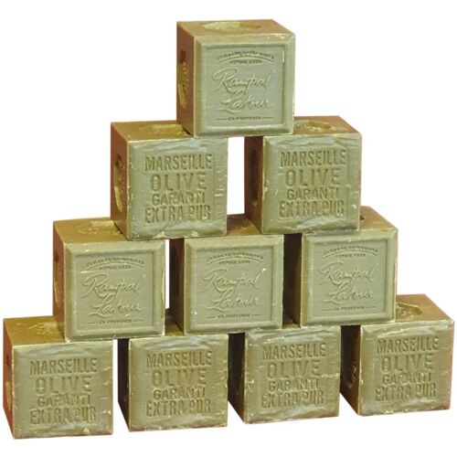 Carton de 10 cubes de savon de Marseille à l'huile d'olive - Cosmos Natural - S600SPV
