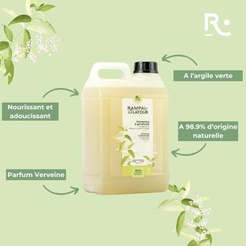 Shampoing douche certifié bio Argile-Verveine 3L - Cosmétique Bio Ecocert 3