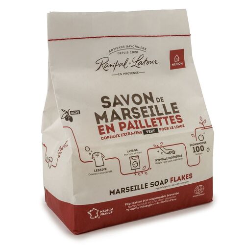 Copeaux de savon de Marseille à l'huile d'olive pour le linge 750g - Ecodétergent