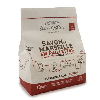 Copeaux de savon de Marseille à l'huile d'olive pour le linge 1,5kg - Ecodétergent 1