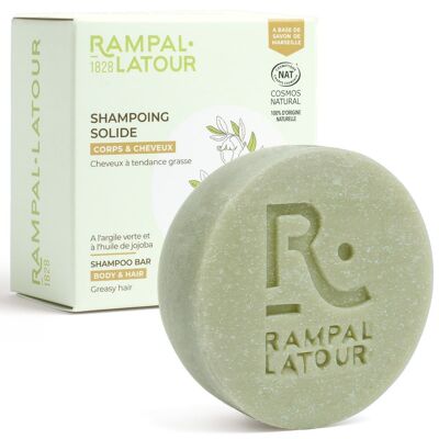 Festes Shampoo für fettiges Haar Grüner Tee 80g - Cosmos Natural