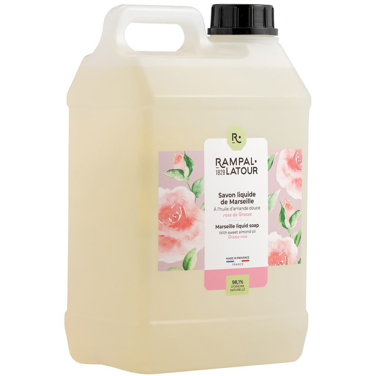 Liquid Marseille soap Rose de Grasse 3L