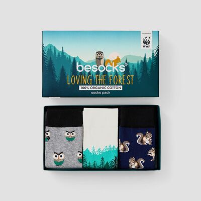 Pack Loving the Forest – Socken aus 100 % Bio-Baumwolle