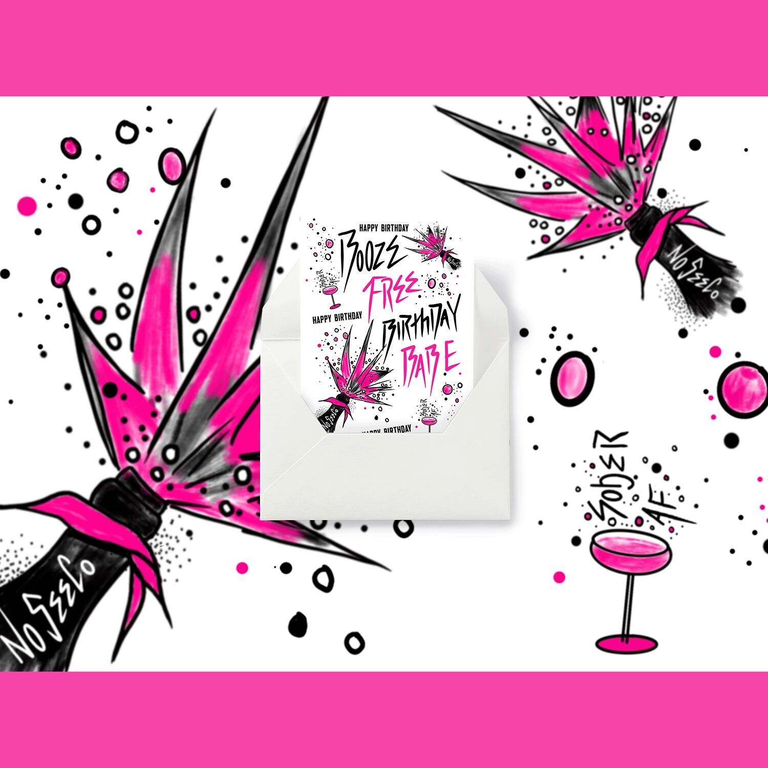 COMPLEANNO GRATUITO, BABE. Buon compleanno. Biglietto d'auguri. A6