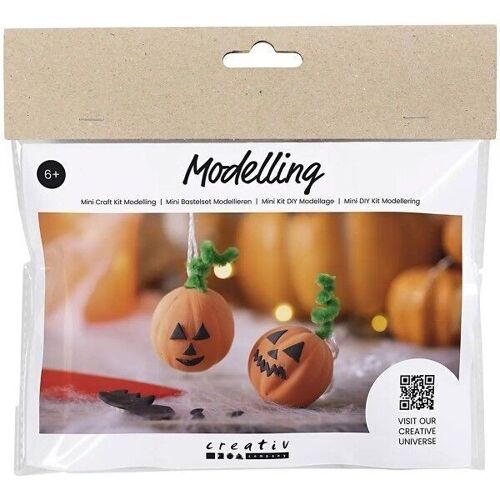 Kit DIY modelage - Décorations d'Halloween - Citrouille - 2 pcs