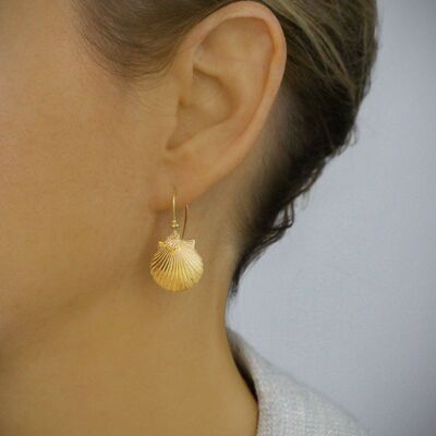 Boucles d'oreilles coquillage en or