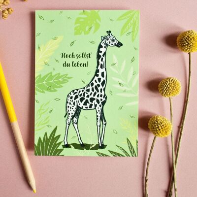 carte d'anniversaire | girafe