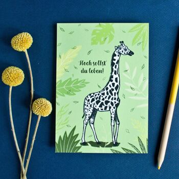 carte d'anniversaire | girafe 2