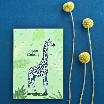 Geburtstagskarte | Giraffe engl.