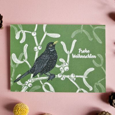 Weihnachtskarte | Amsel