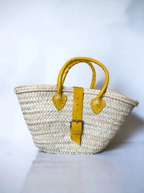 Mini Straw Bags Leather Yellow | Beach bag | French Market