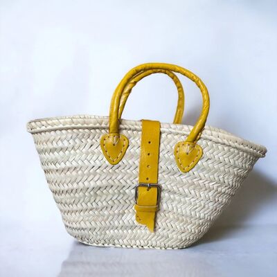 Mini Straw Bags Leather Yellow | Beach bag | French Market