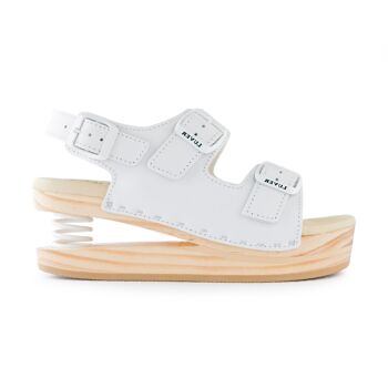 Sandale en bois avec ressort 2105-A Blanc 3