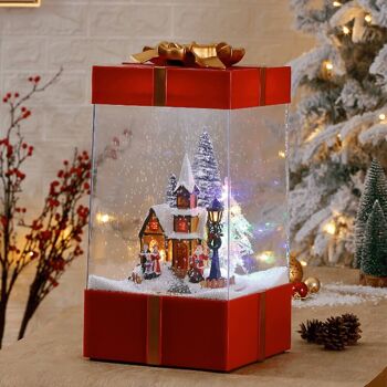 Coffret cadeau de Noël à LED avec fonction neige et musique. 1