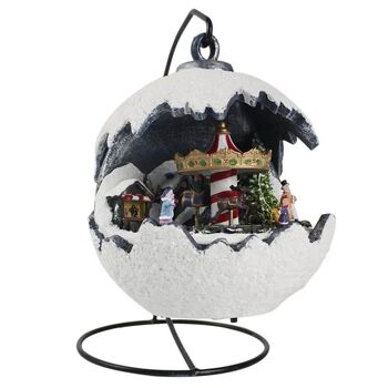 Forme de boule de neige de Noël avec lumière LED et musique 2