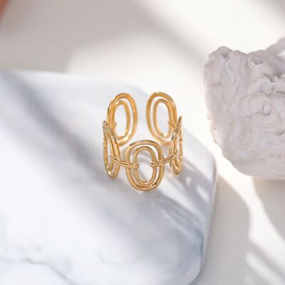 Multi oval adjustable golden ring