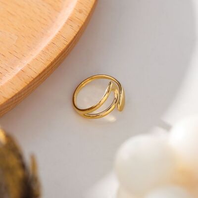 Goldener Ring, verstellbar von der asymmetrischen Vorderseite