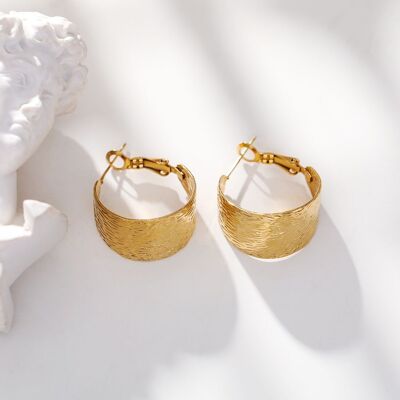 Gold chunky hoop earrings
