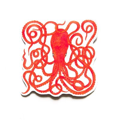 Octopoda Pulpo Impresión Pegatina - A6 Eco Papel Pegatina