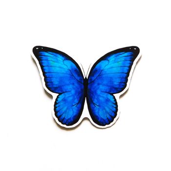 Autocollant papillon Morpho bleu lépidoptères - A6 Eco Sticker 1