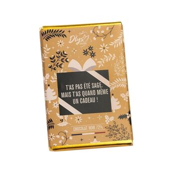 T'AS PAS ÉTÉ SAGE ? - Mini tablette de chocolat noir