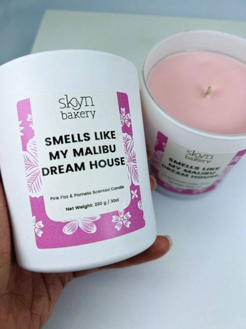 Smells Like My Malibu Dream House - Pink Fizz and Pomelo Scented Candle