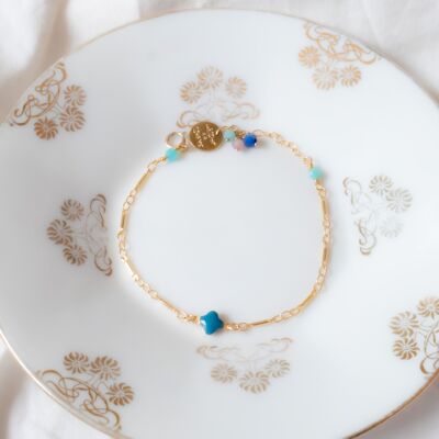 Clover Collection Armband: blau