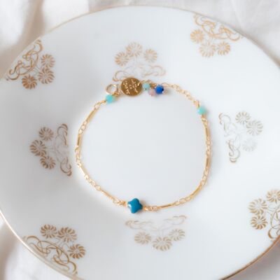 Bracelet Collection Trèfle : bleu