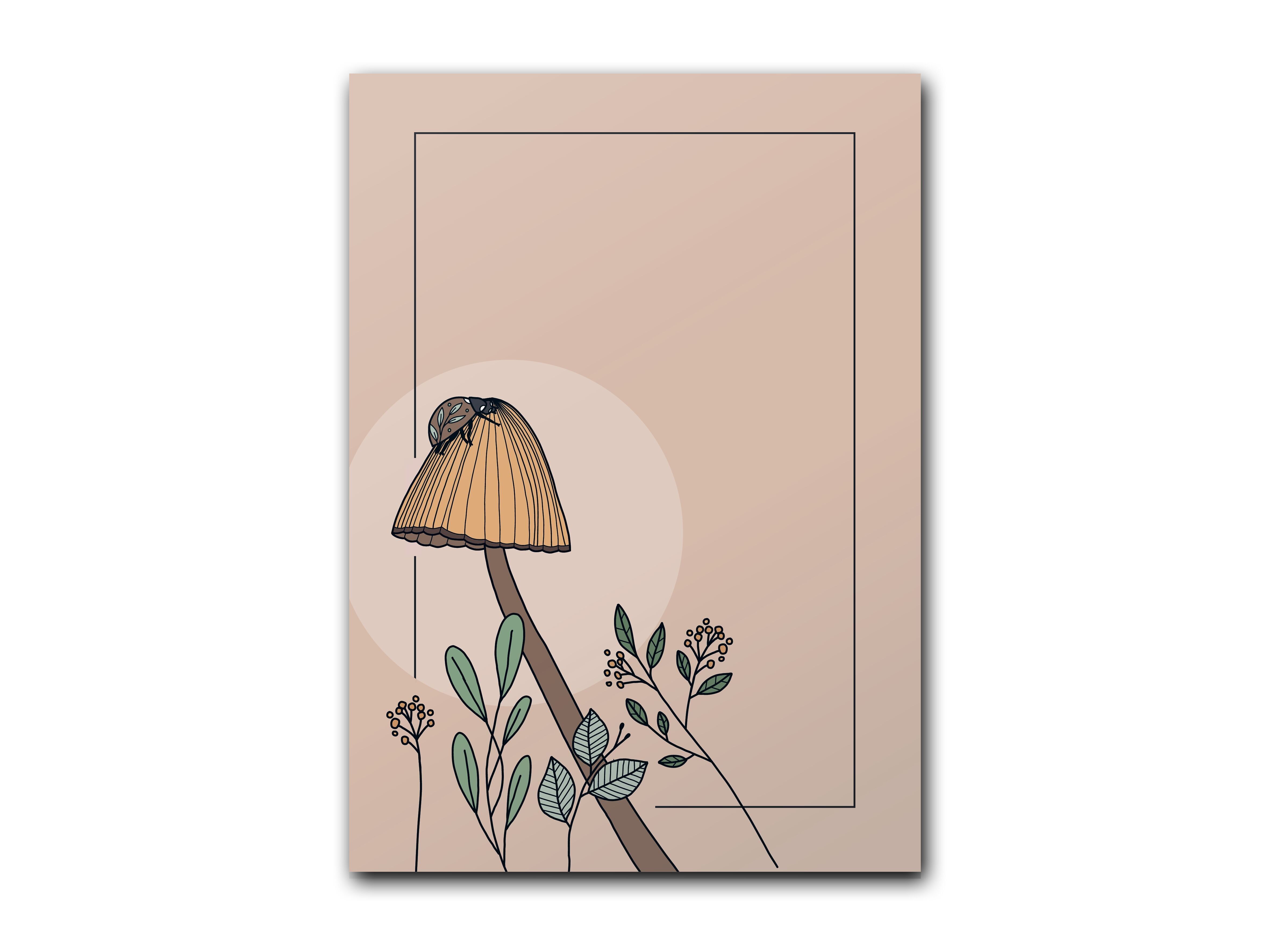 Blocco note DIN A7, fungo con scarabeo