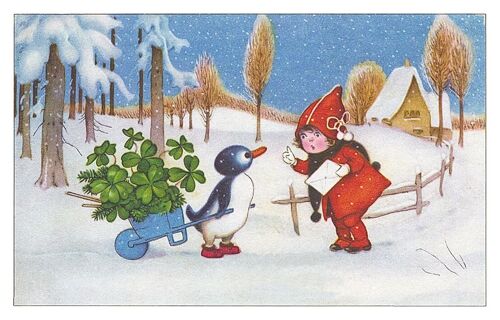 Carte postale pingouin