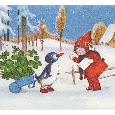 Pinguin-Postkarte
