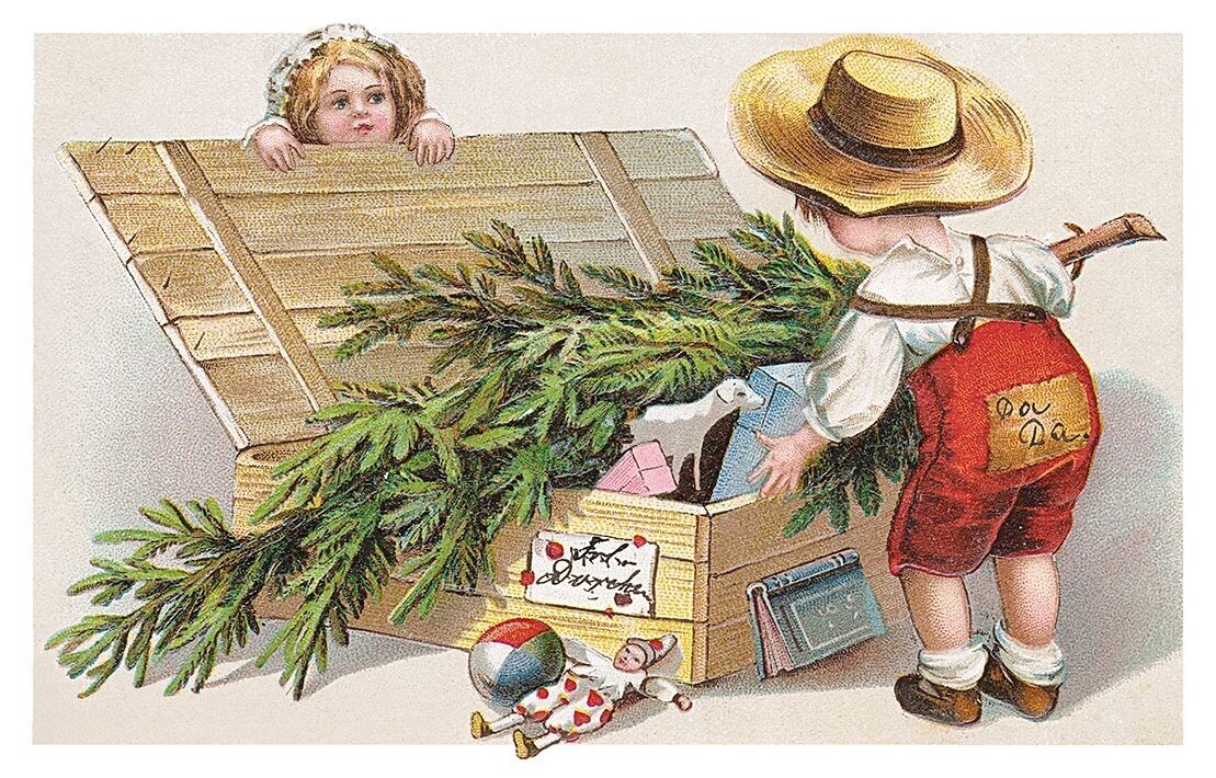 Spielzeugtonnen-Postkarte