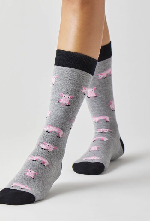 BePig Grey - 100% Organic Cotton Socks