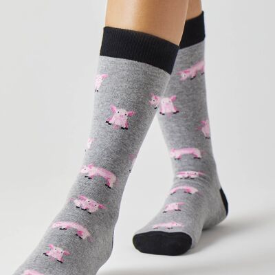 BePig Gray - 100% Organic Cotton Socks