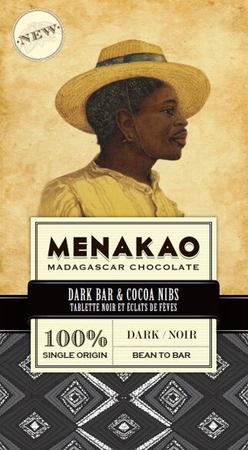 Chocolat Menakao 100% Noir Eclats de fèves