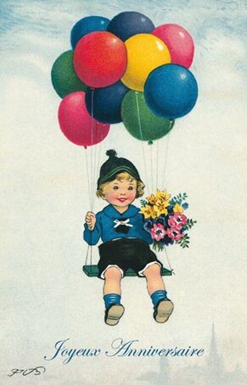 Carte postale ballons garçon