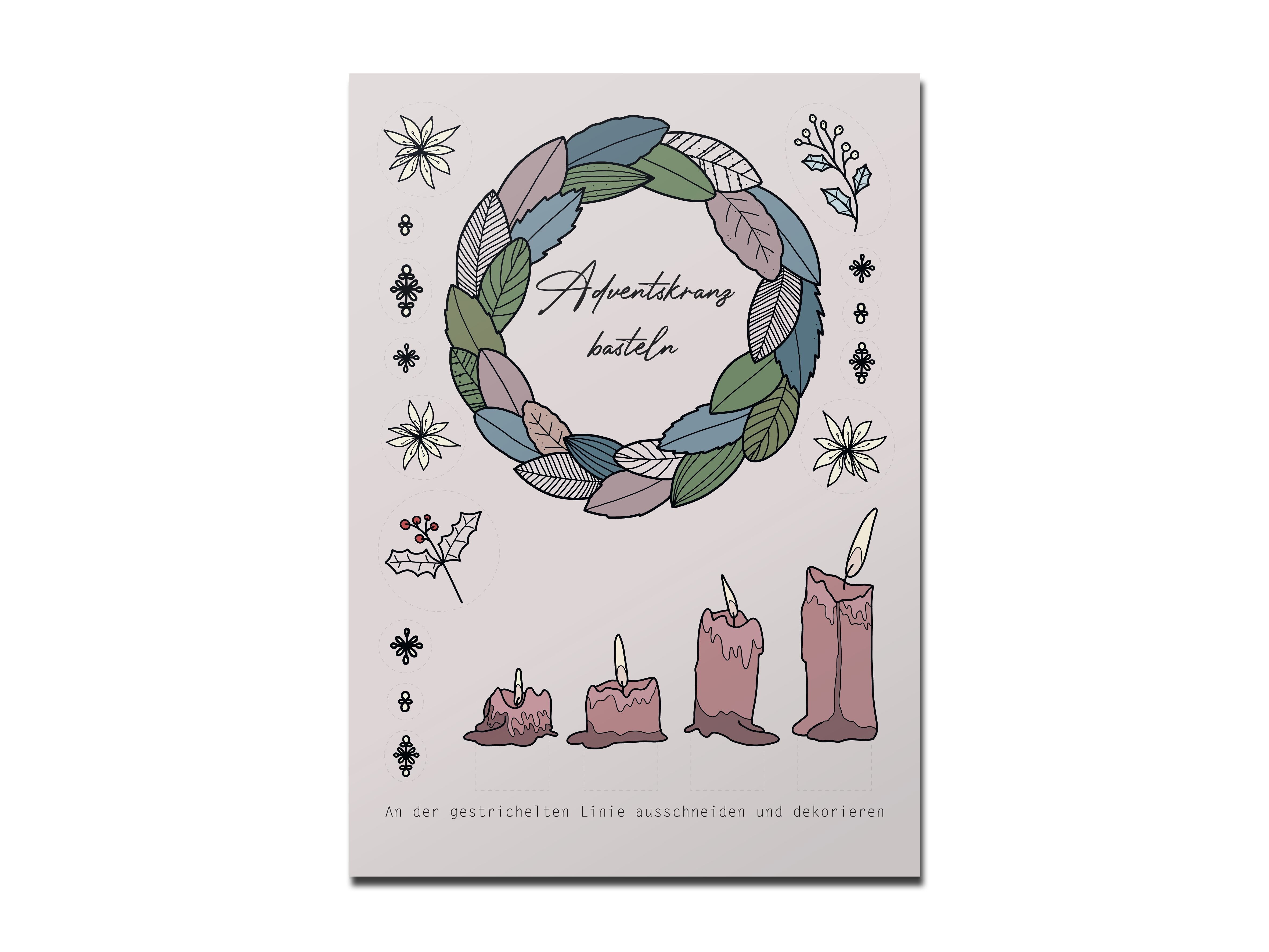Cartolina Corona dell'Avvento da portare via, cartolina di Natale