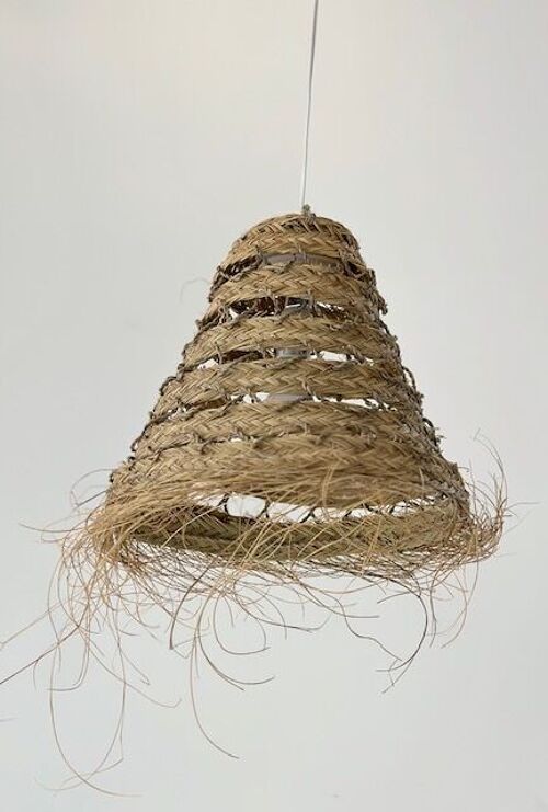 SUSPENSION CONE AJOUREE EN FIBRE NATURELLE