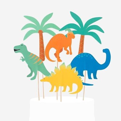 6 adornos para tartas: dinosaurio
