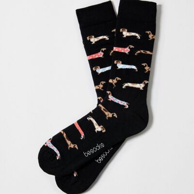 BePets Nero - Calzini in cotone biologico al 100%.